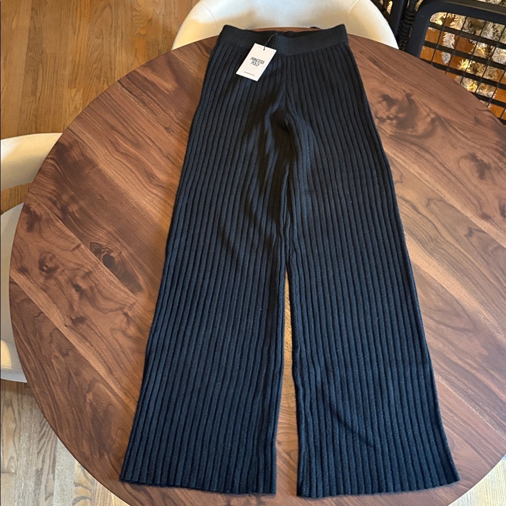 Princess Polly Montana Knit Pants Black Sz 2 Brand New w/Tags!!